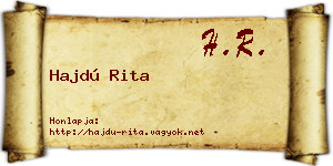 Hajdú Rita névjegykártya